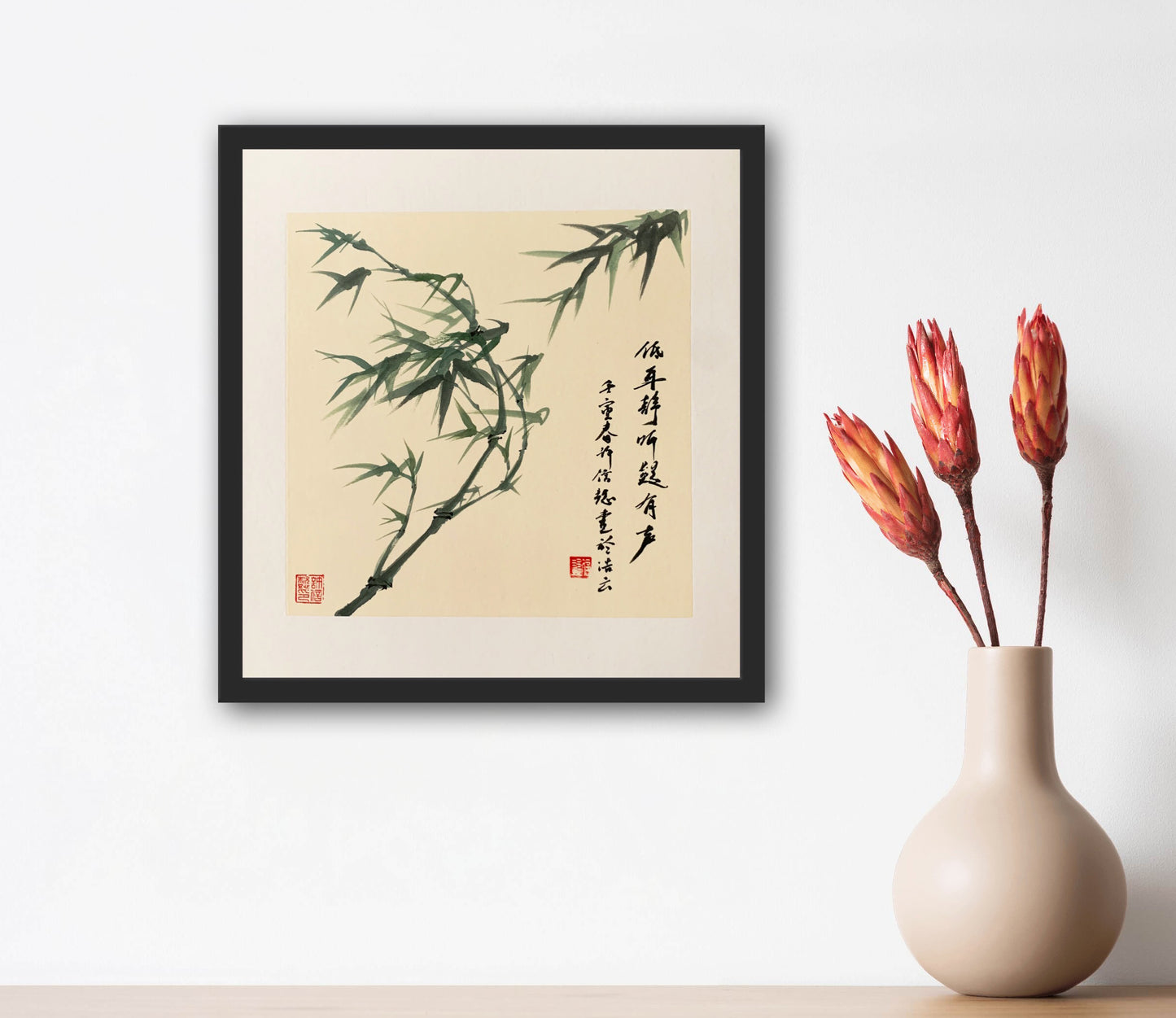 Bamboo Art Small Ink Painting Wall Decor