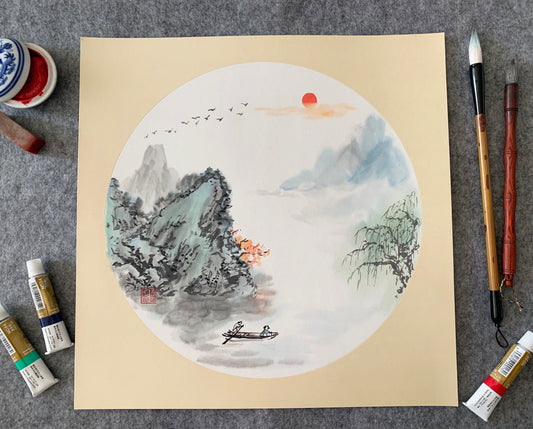 Fengshui Landscape Chinese Ink Painting