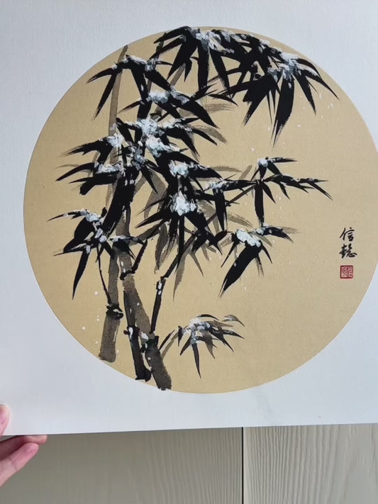 Bamboo in Snow Original Chinese Painting
