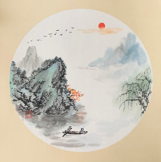 Fengshui Landscape Chinese Ink Painting