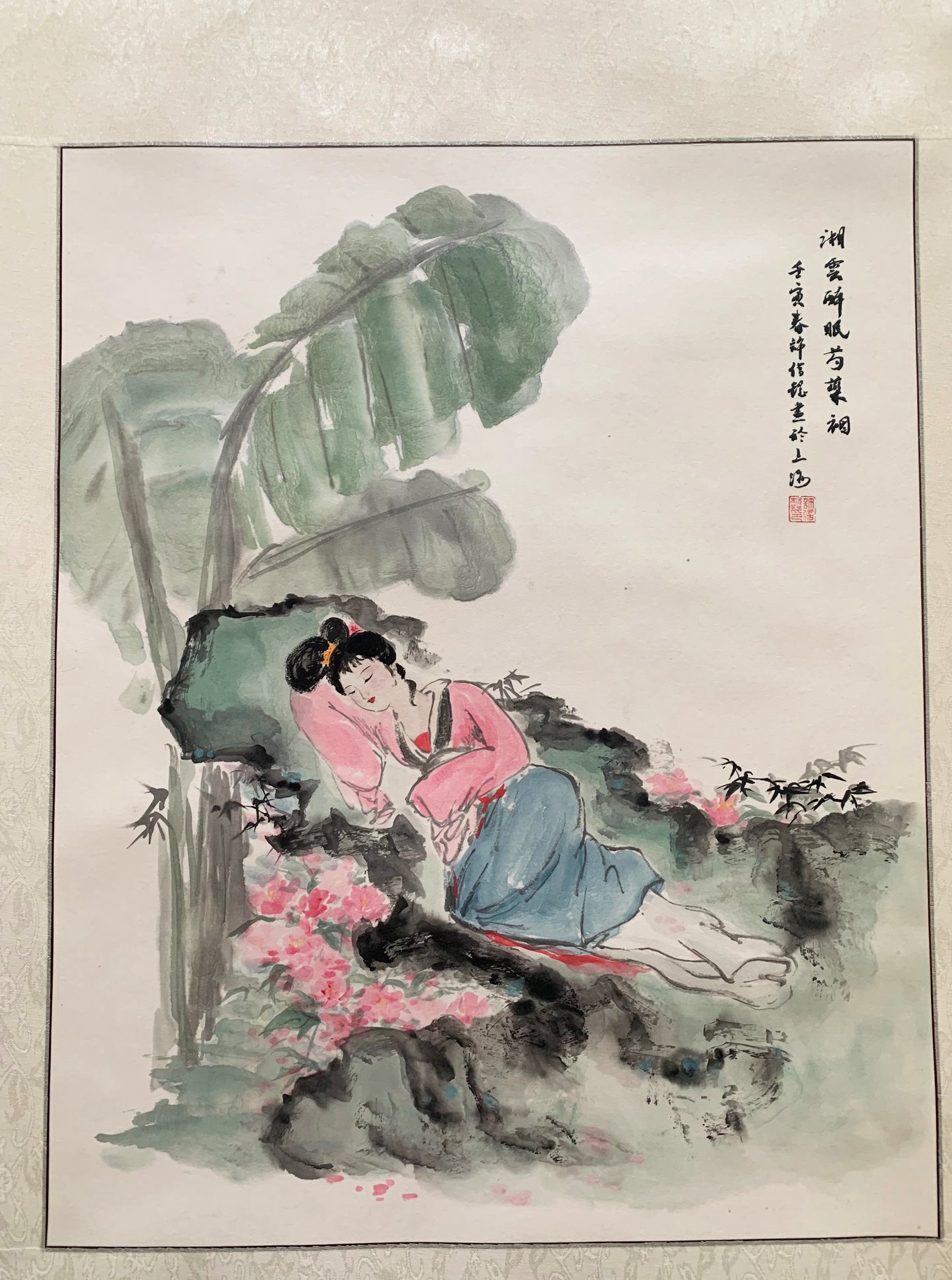 Ancient Beauty Ink Brush Painting Hanging Scroll