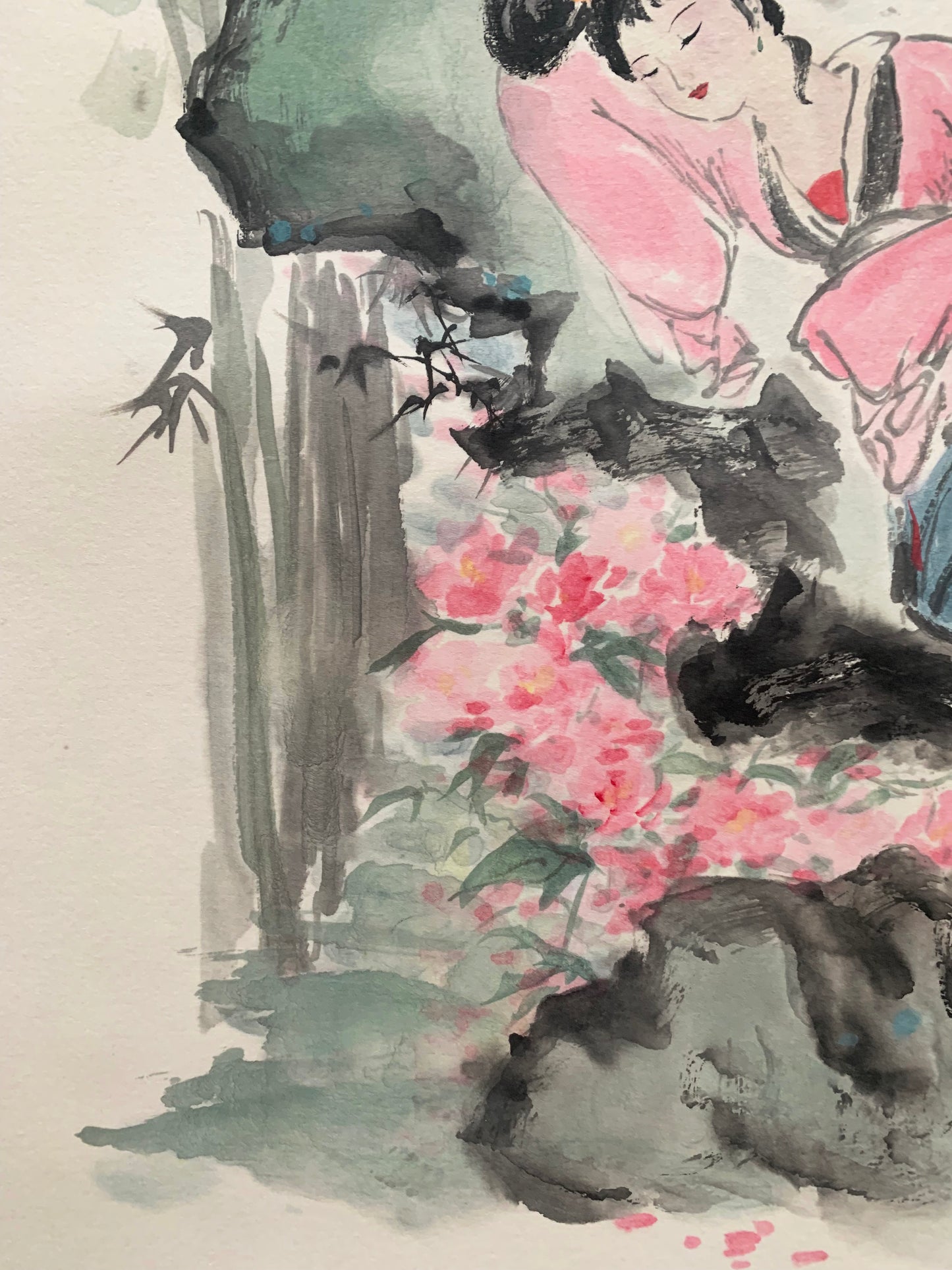 Ancient Beauty Ink Brush Painting Hanging Scroll