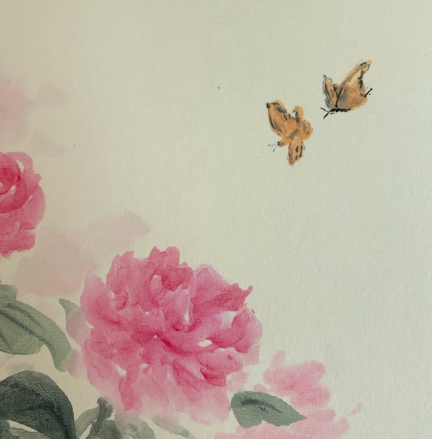 Peony Flowers Ink Painting